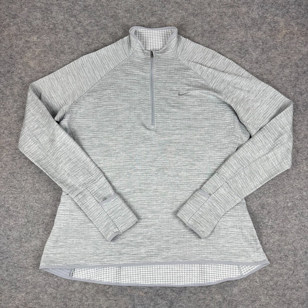 Nike Dri Fit Element Sphere‎ 1/2 Zip Running Pullover Gray Womens XL